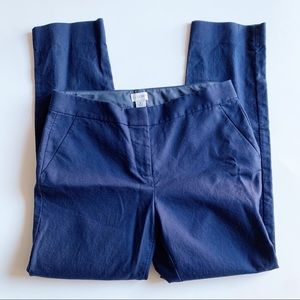 J.Crew Cotton Work Pant Navy Career Comfort Business Casual Size 4